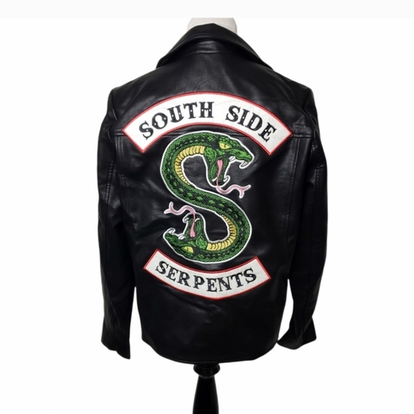 JUGHEAD RIVERDALE SOUTHSIDE SERPENTS MEN WOMEN BIKER Faux Leather Medium - Picture 3 of 14
